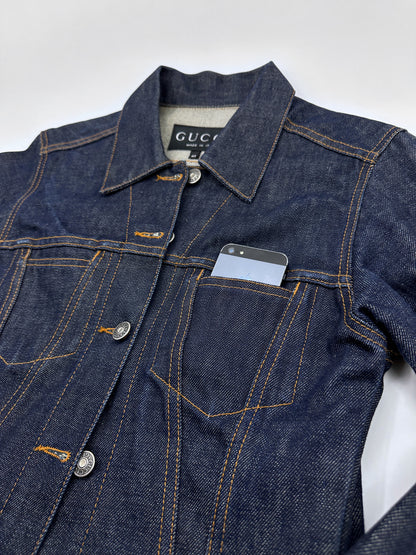 Gucci Spring 1998 Tom Ford Look#32 Esther Cañadas Raw Denim Jacket 40