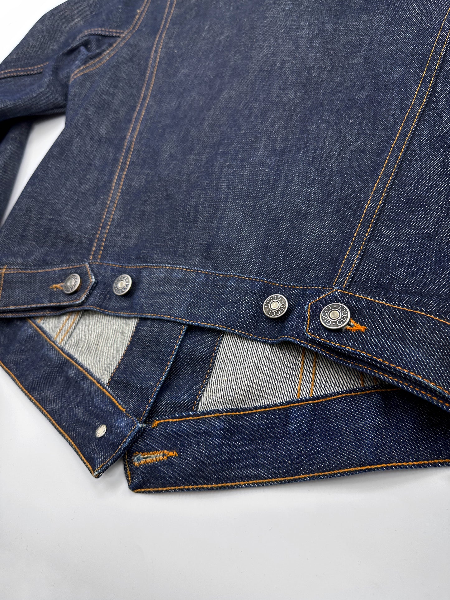 Gucci Spring 1998 Tom Ford Look#32 Esther Cañadas Raw Denim Jacket 40