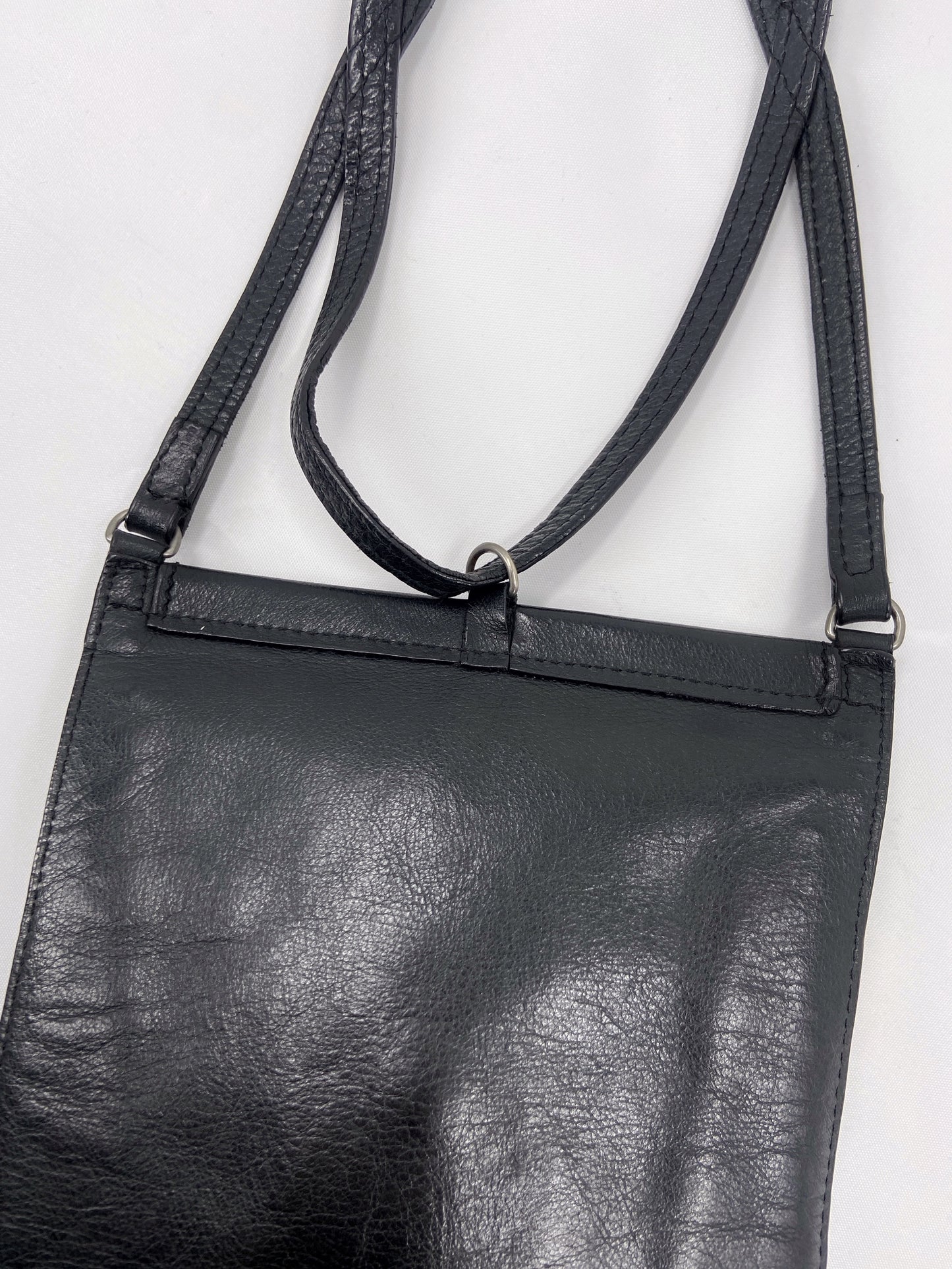 Ann Demeulemeester Long Strap Leather Shoulder Phone Pouch Bag