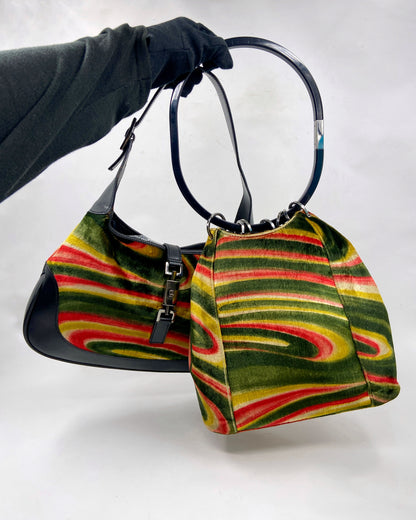 Gucci Fall 1999 Tom Ford Psychedelic Swirl Silk Velvet Ring Bucket Bag