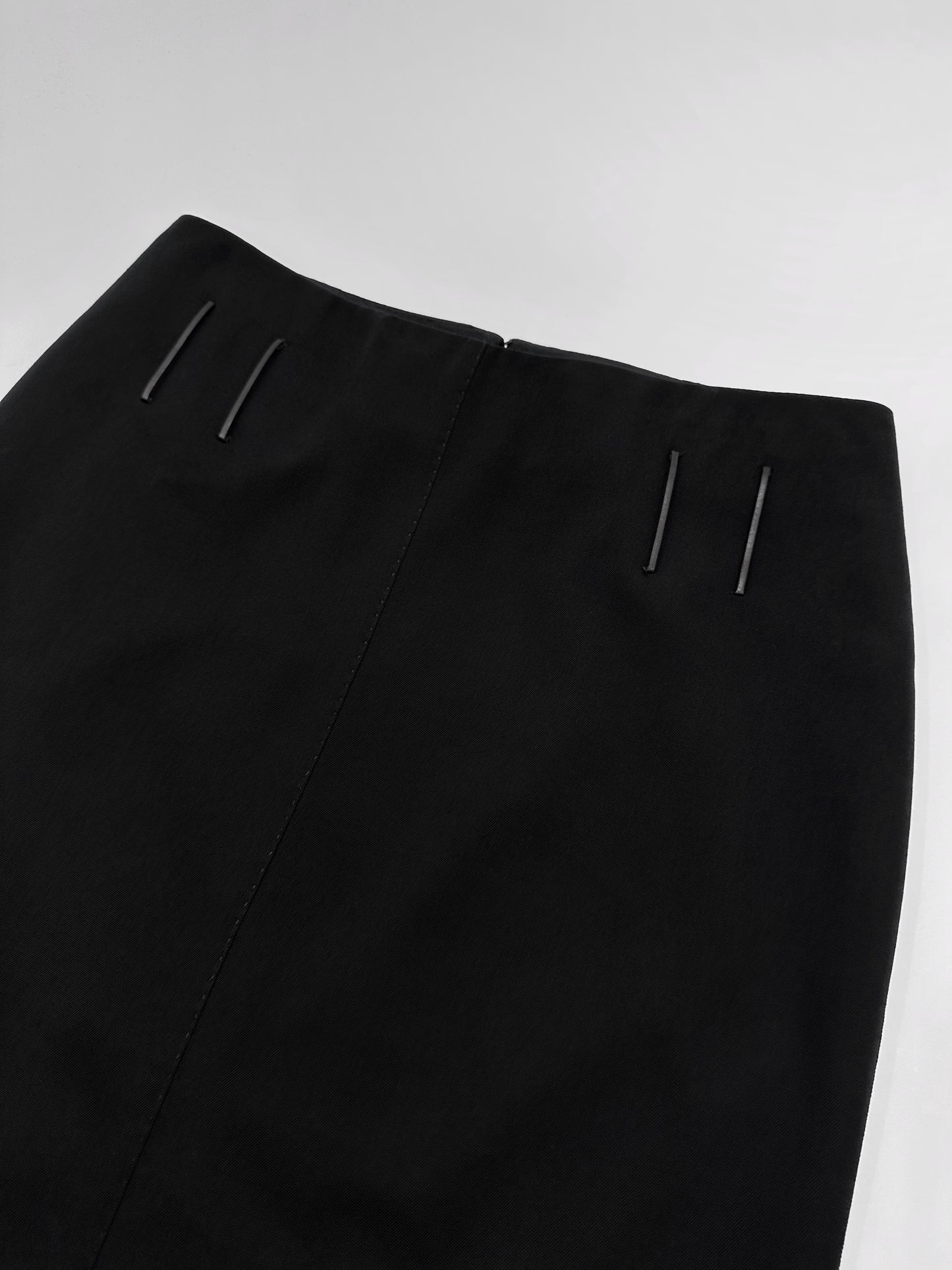 Gucci Fall 2001 Tom Ford 3-Buttoned Black Laine Wool Blazer Jacket Skirt Set 42&38