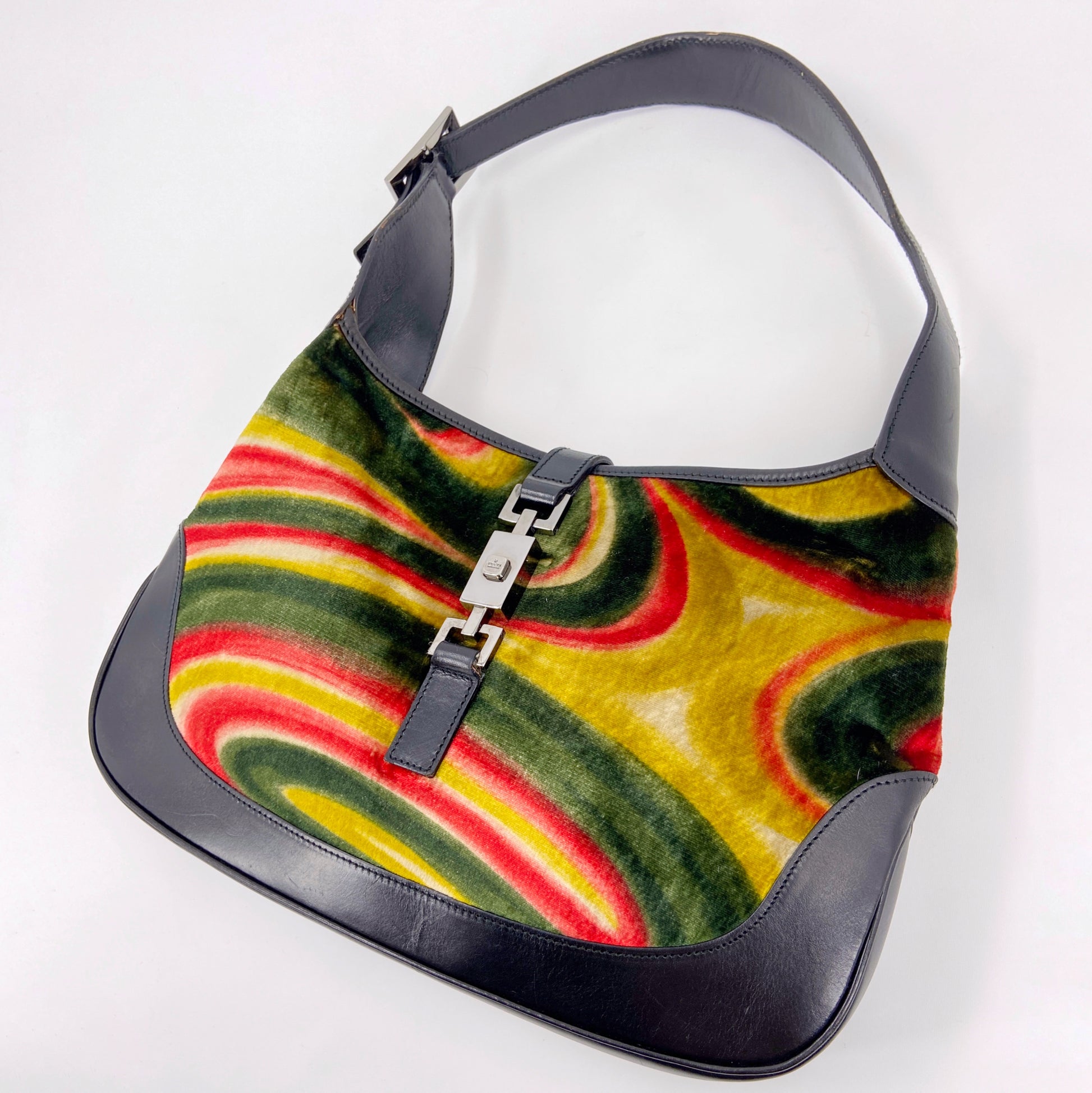 F/W 1999 Gucci by Tom Ford Psychedelic Velvet Large Jackie Bag at 1stDibs