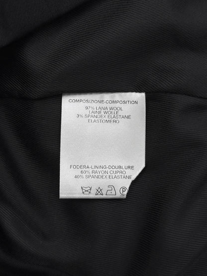 Gucci Fall 2001 Tom Ford 3-Buttoned Black Laine Wool Blazer Jacket Skirt Set 42&38