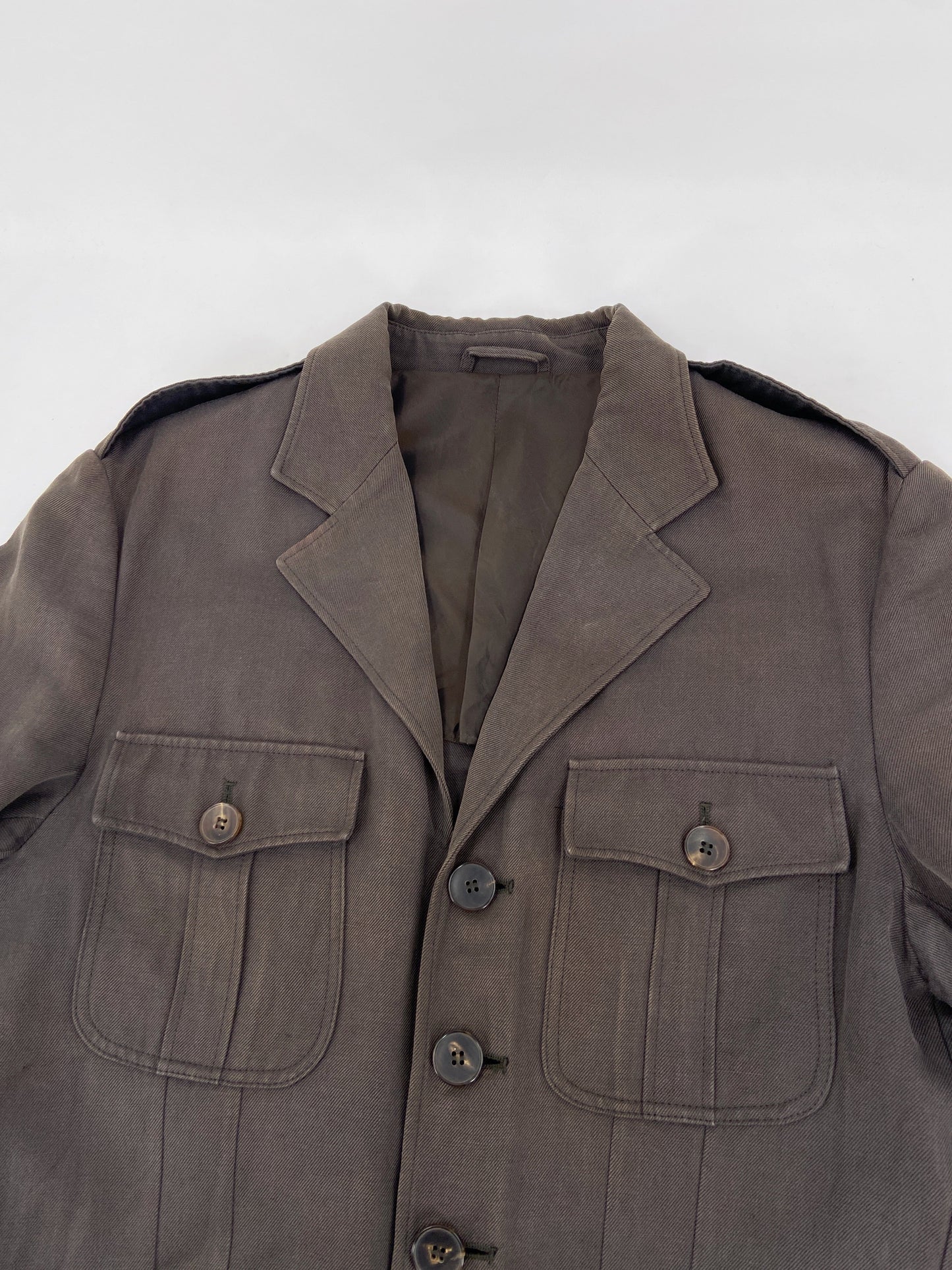 Gucci Spring 2003 Tom Ford Brown Military Jacket Coat 52