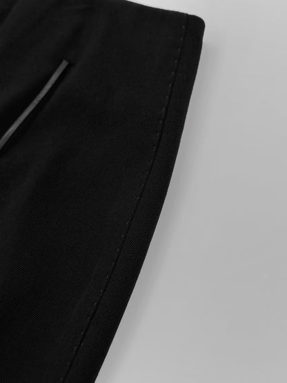 Gucci Fall 2001 Tom Ford 3-Buttoned Black Laine Wool Blazer Jacket Skirt Set 42&38