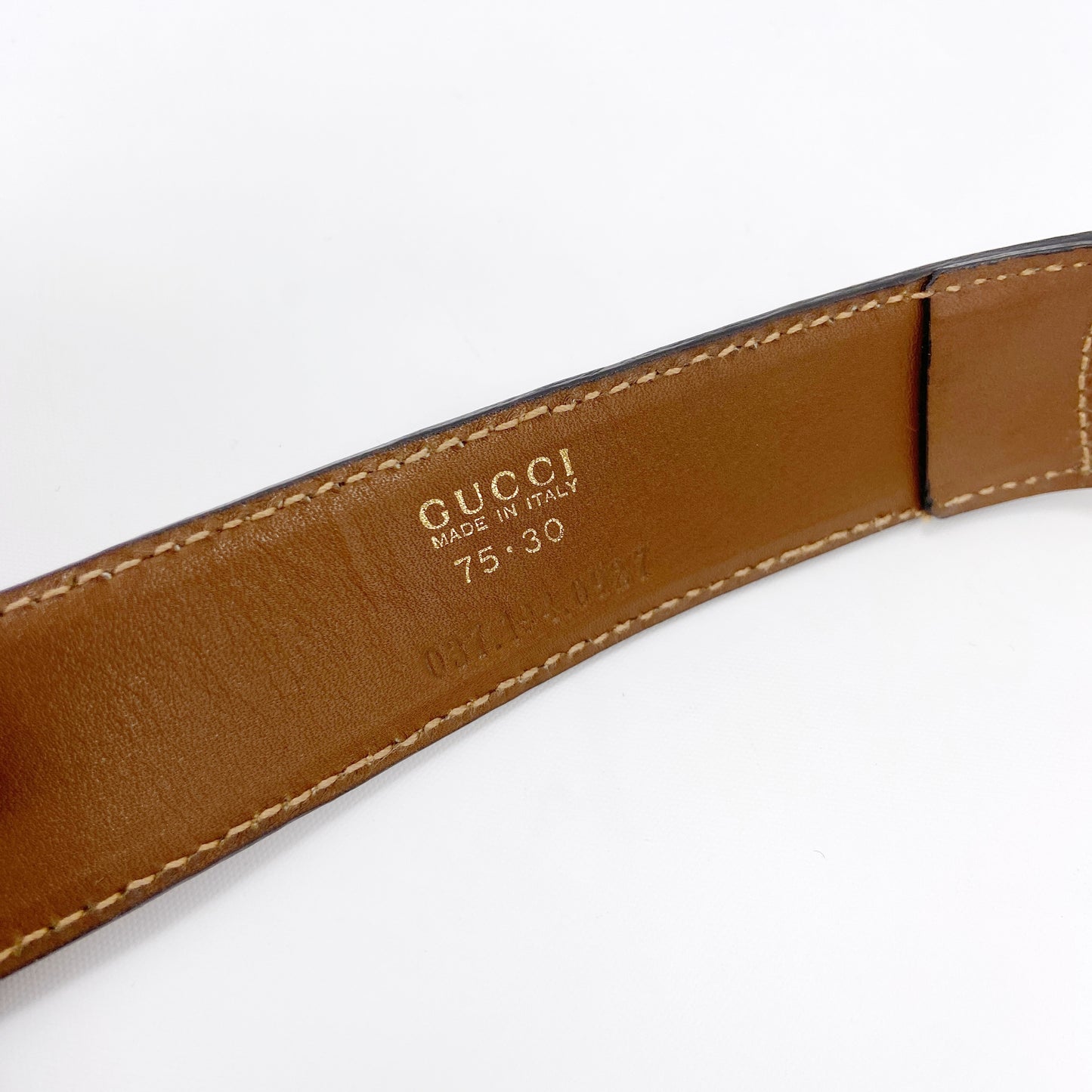 Gucci Fall 1995 Tom Ford Gold Horsebit Brown Leather Belt 30