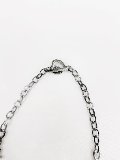 Jean Paul Gaultier 90s Sample Silver Barbed Wire Cross Chain Necklace