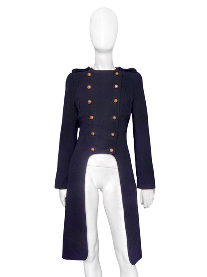 Alexander McQueen Pre-Fall 2011 Navy Double-Breasted Military Tail Coat 40