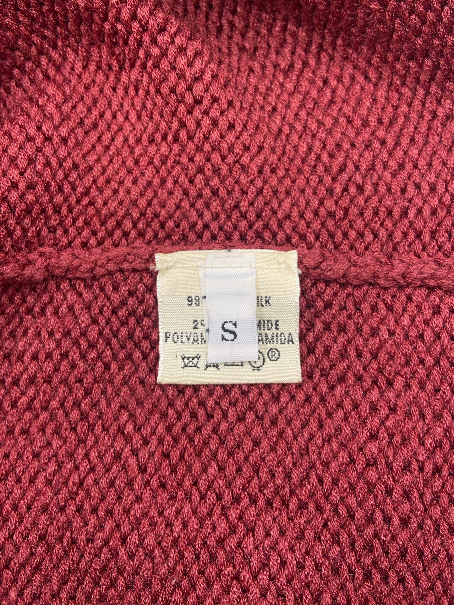 Hermès Spring 2000 Martin Margiela Jane Birkin Burgundy Silk Vareuse Knit Sweater S