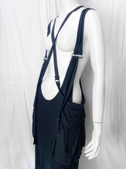 Ann Demeulemeester Spring 2004 Runway Harness Bondage Overall Skirt with Cargo pockets