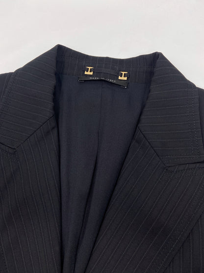 Gucci Fall 2004 Tom Ford Black Pinstriped Wool Blazer Pants Suit 44