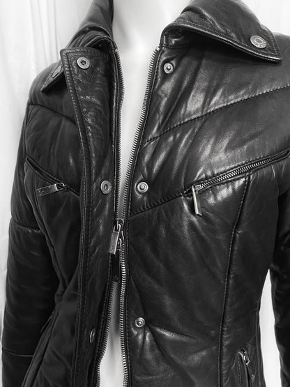 Gucci Fall 1998 Tom Ford Lambskin Leather Quilted Down Puffer Jacket 40