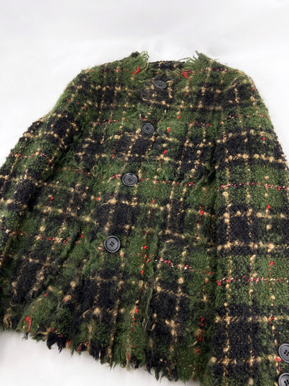 Junya Watanabe Fall 2004 Man Pink Distressed Boiled Wool Tweed Chanel Jacket