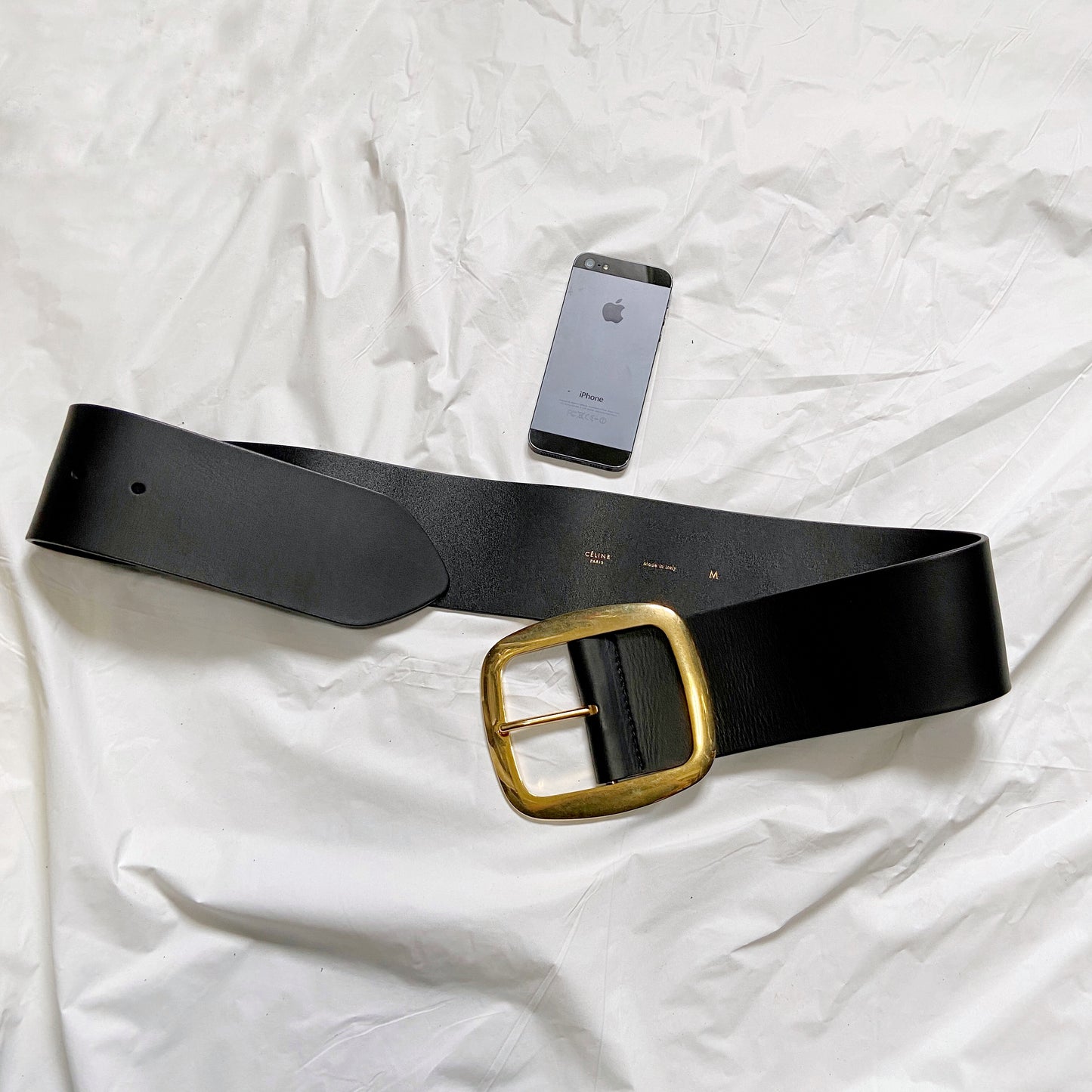 Céline Phoebe Philo 2012 Large Gold Buckle Corset Belt