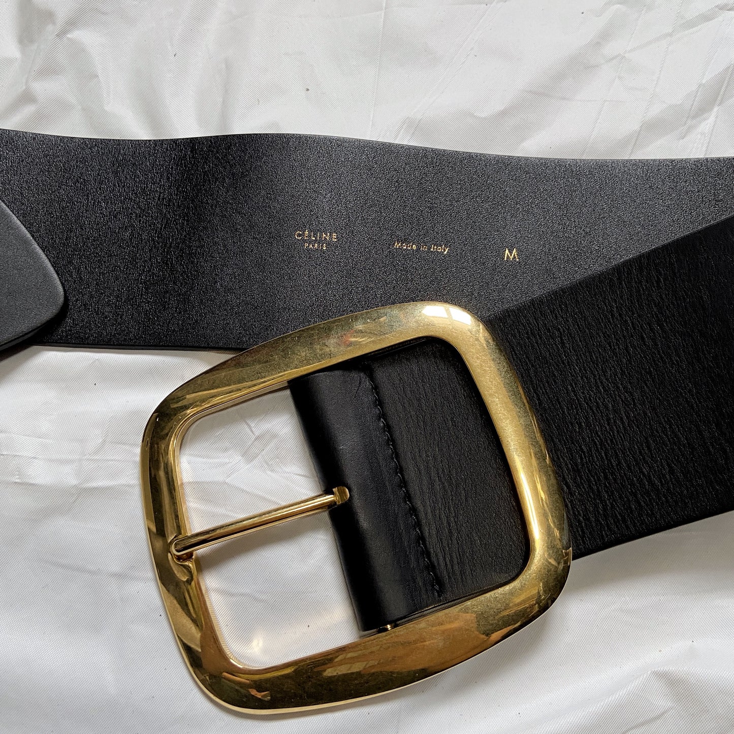 Céline Phoebe Philo 2012 Large Gold Buckle Corset Belt