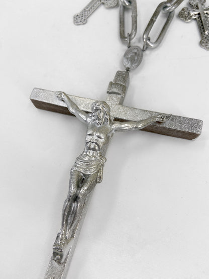 Jean Paul Gaultier 90S Sample 1/1 XXL Silver 11 Crucifix Cross Chain Necklace