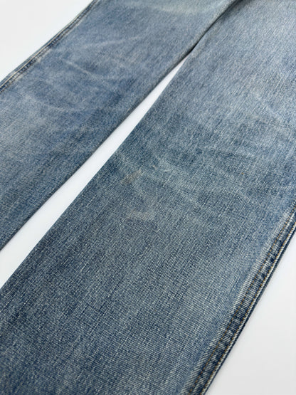 Gucci Fall 2001 Tom Ford “G” Cursive Embroidery Light Blue Washed Jeans 40