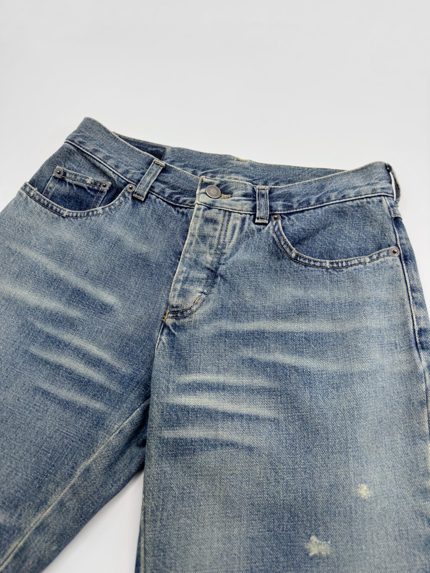 Gucci Spring 2001 Tom Ford Light Blue Denim Cropped Jacket Jeans Set 38