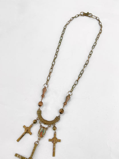 Jean Paul Gaultier 90S Sample Triple Cross Long Necklace