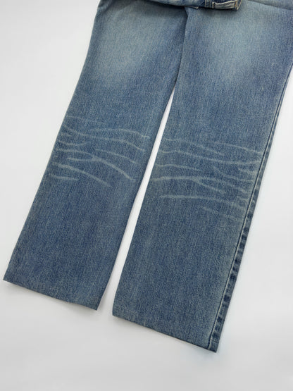 Gucci Spring 2001 Tom Ford Light Blue Denim Cropped Jacket Jeans Set 38