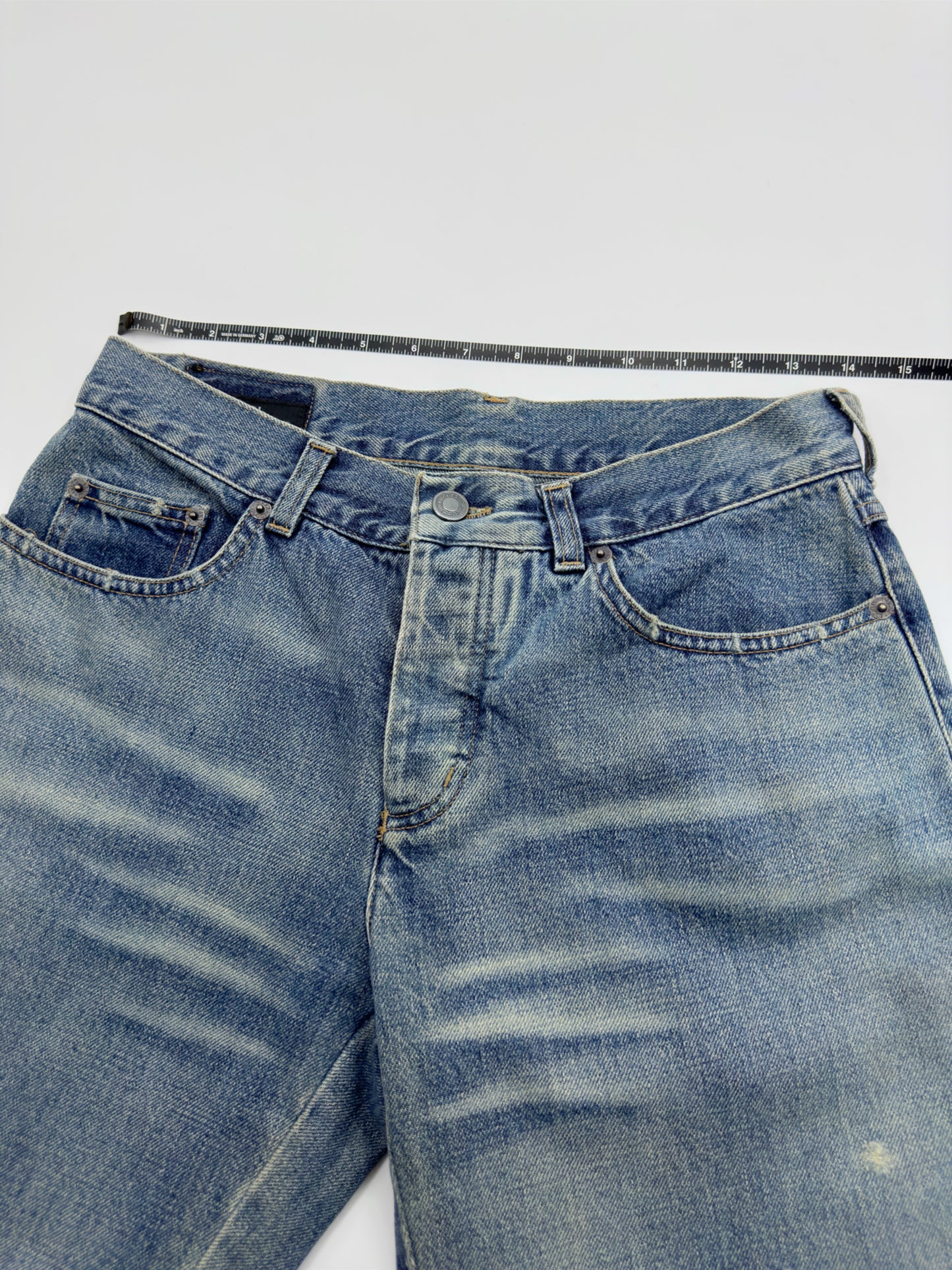 Gucci Spring 2001 Tom Ford Light Blue Denim Cropped Jacket Jeans Set 38