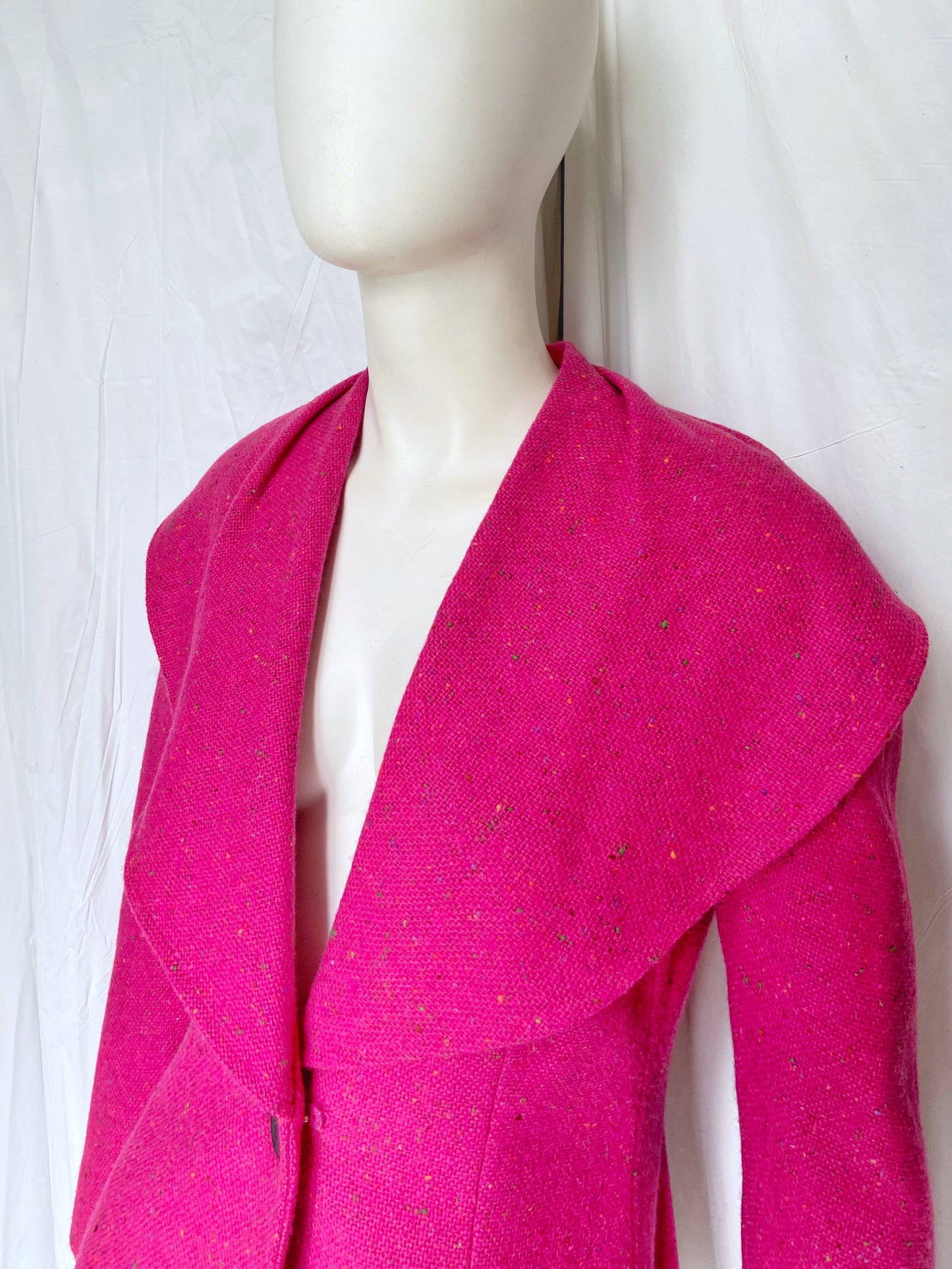 Christian Dior Fall 1998 John Galliano Candy Fuchsia Oversized Lapel Bar Jacket