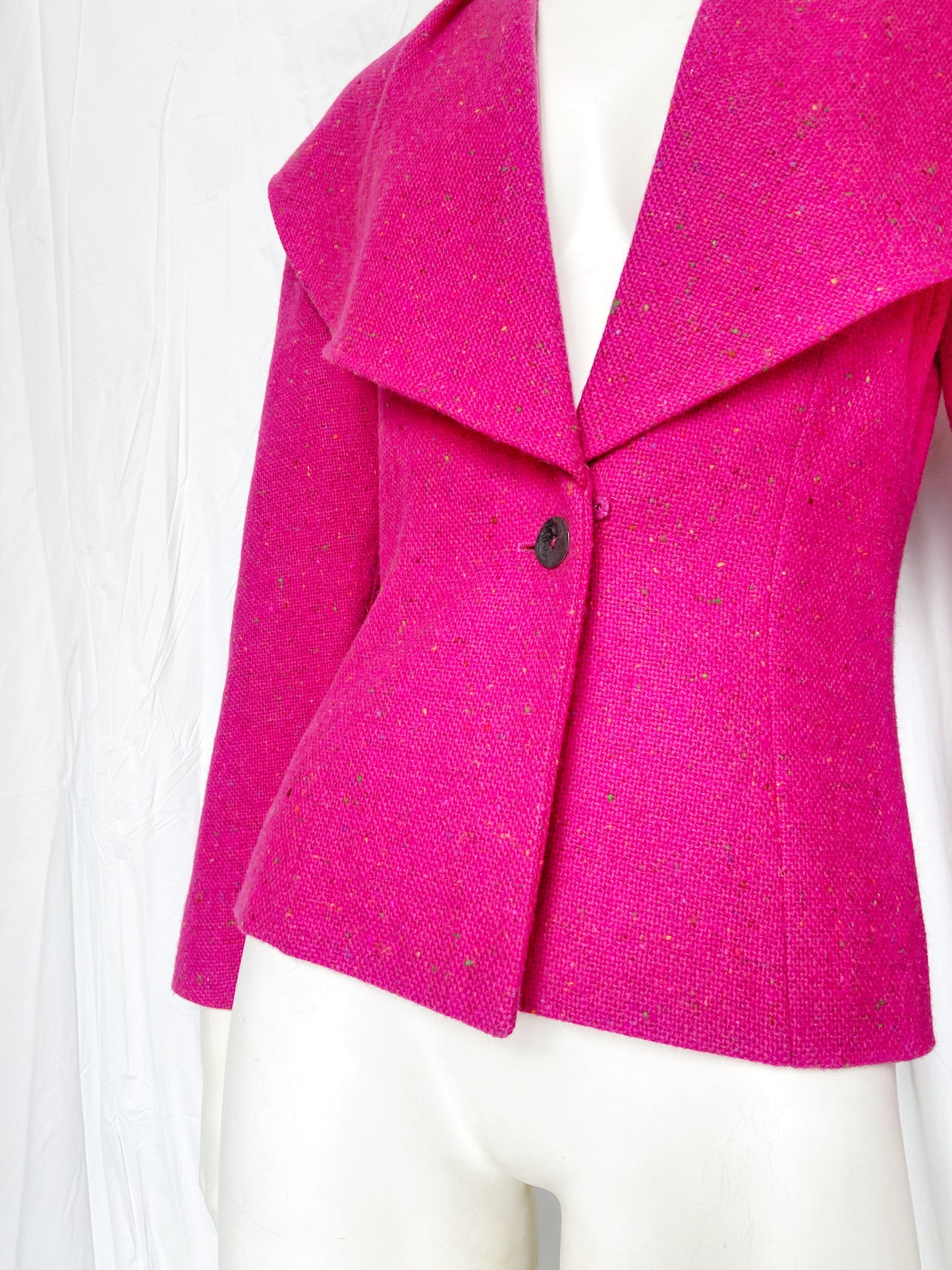 Christian Dior Fall 1998 John Galliano Candy Fuchsia Oversized Lapel Bar Jacket