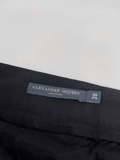 Alexander Mcqueen Spring 2007 Runway Black Silk Bumster Pants 38