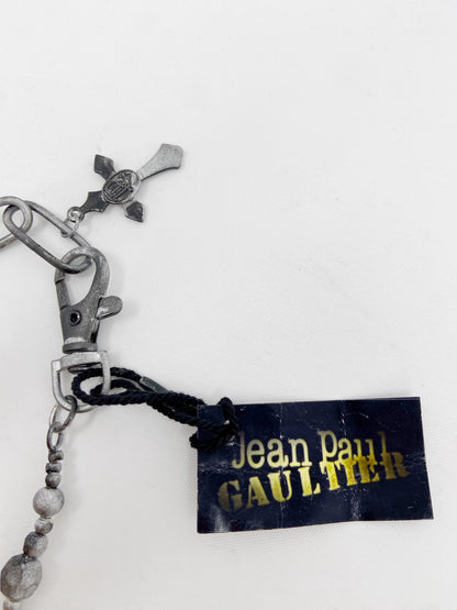 BWNT Jean Paul Gaultier 90S Sample 1/1 Grail XXL Painted Jesus Crucifix Cross Bull Beaded Necklace