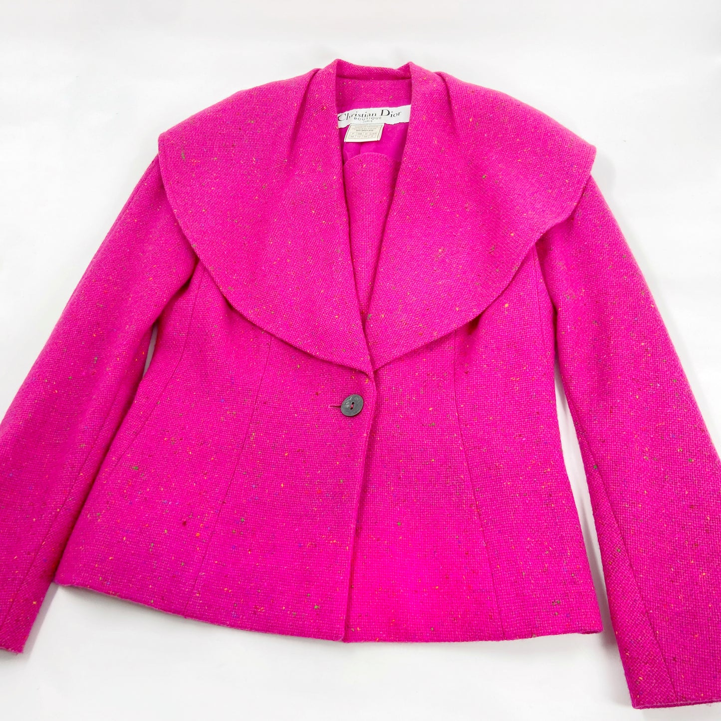 Christian Dior Fall 1998 John Galliano Candy Fuchsia Oversized Lapel Bar Jacket