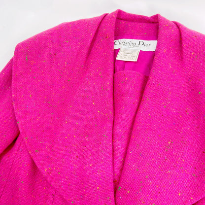 Christian Dior Fall 1998 John Galliano Candy Fuchsia Oversized Lapel Bar Jacket