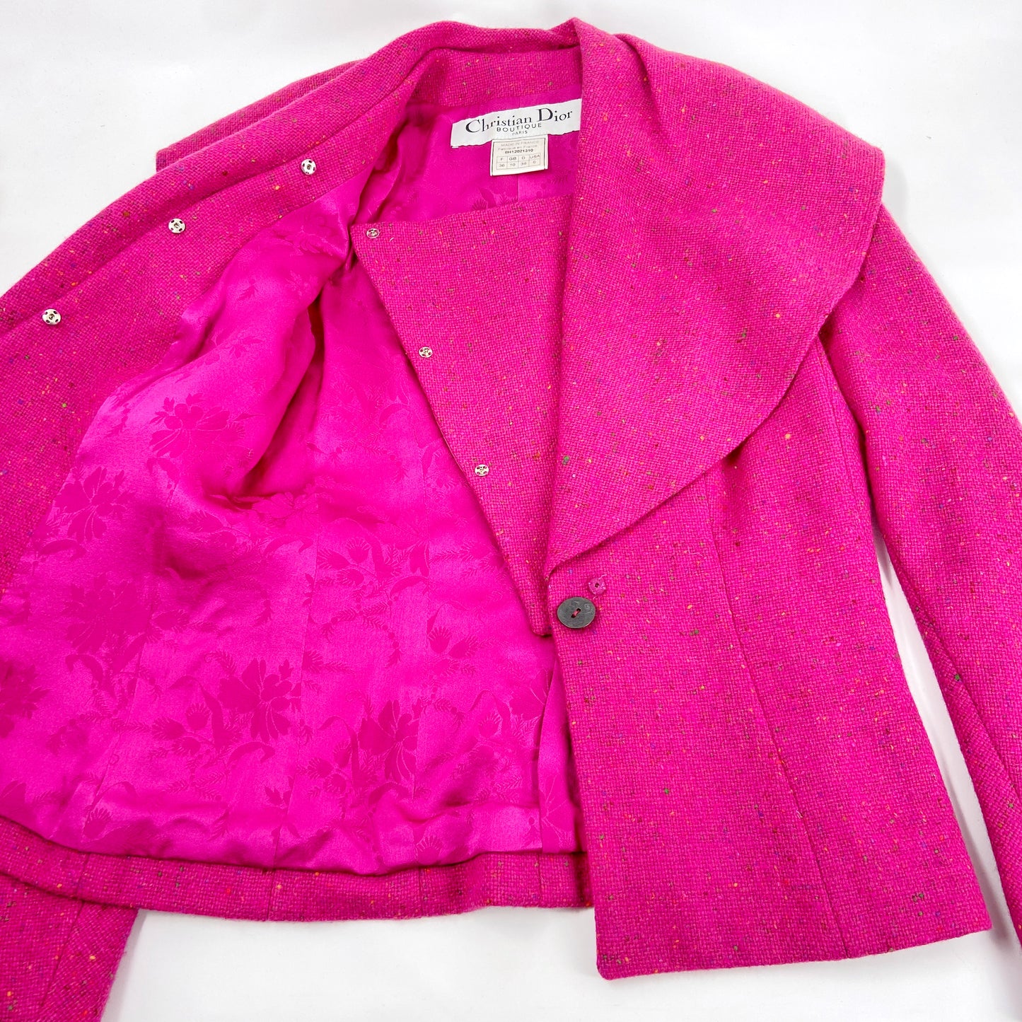 Christian Dior Fall 1998 John Galliano Candy Fuchsia Oversized Lapel Bar Jacket