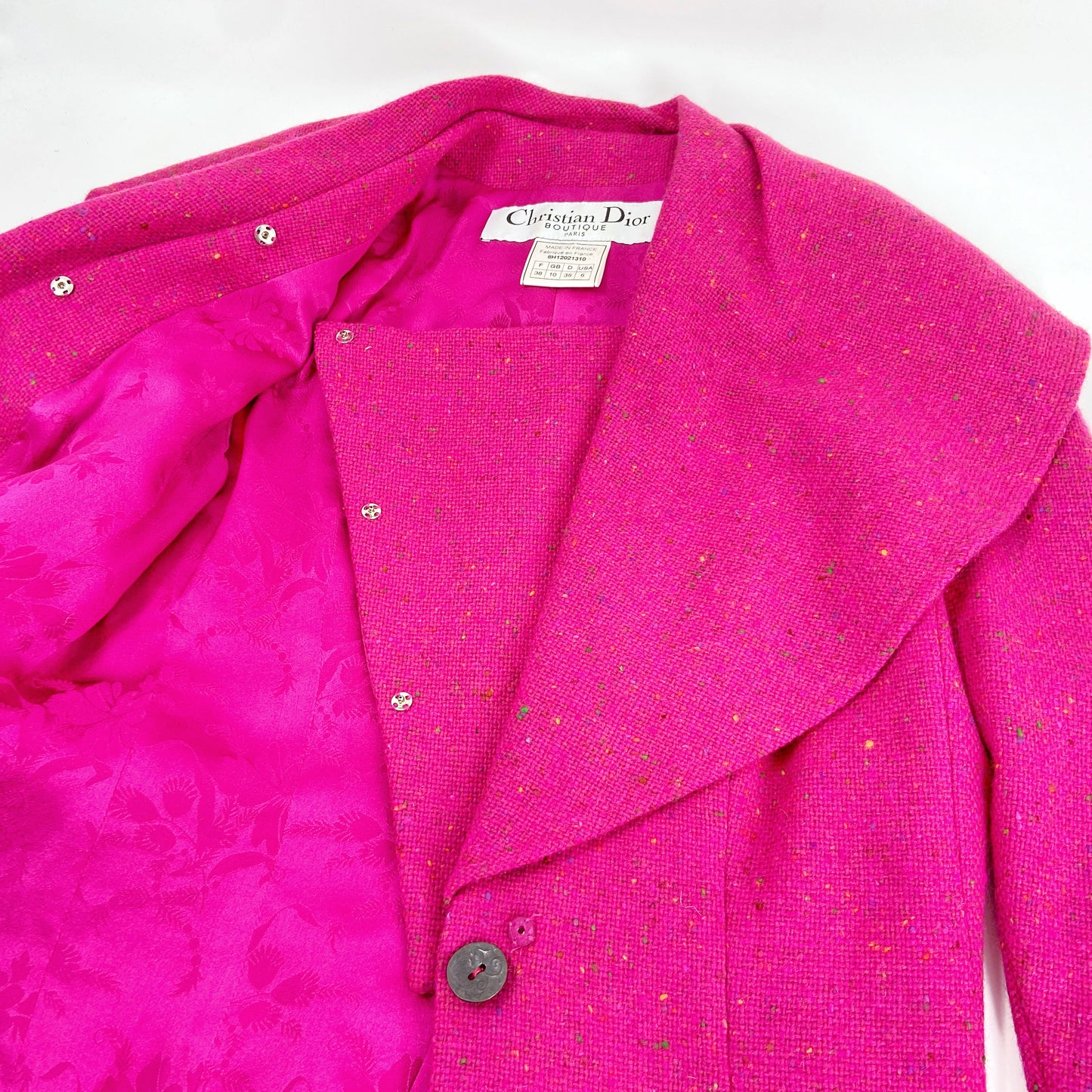 Christian Dior Fall 1998 John Galliano Candy Fuchsia Oversized Lapel Bar Jacket