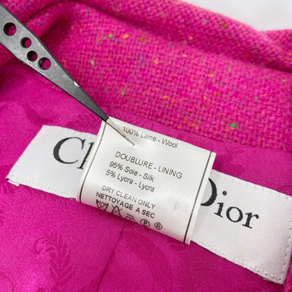 Christian Dior Fall 1998 John Galliano Candy Fuchsia Oversized Lapel Bar Jacket