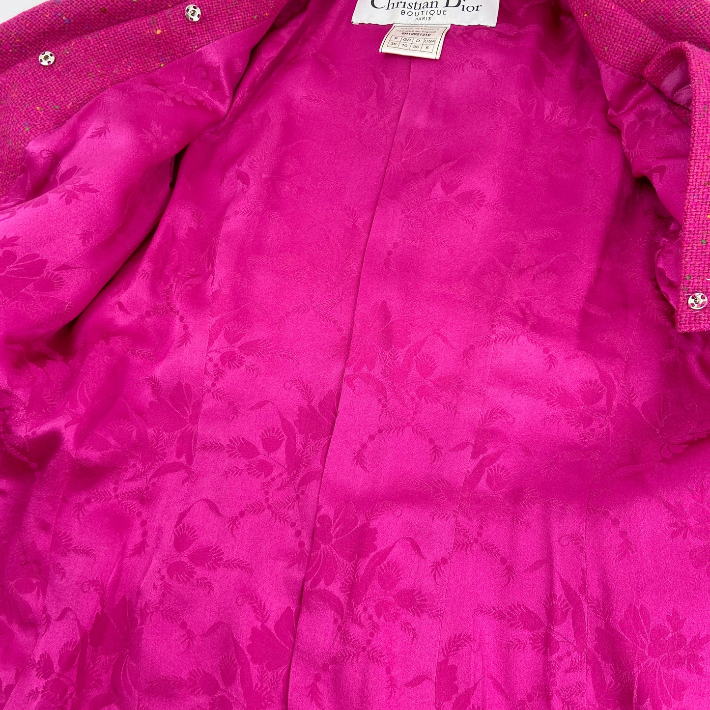 Christian Dior Fall 1998 John Galliano Candy Fuchsia Oversized Lapel Bar Jacket