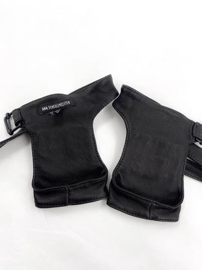 Ann Demeulemeester Fall 2011 Feather Harness Bondage Lambskin Fingerless Gloves