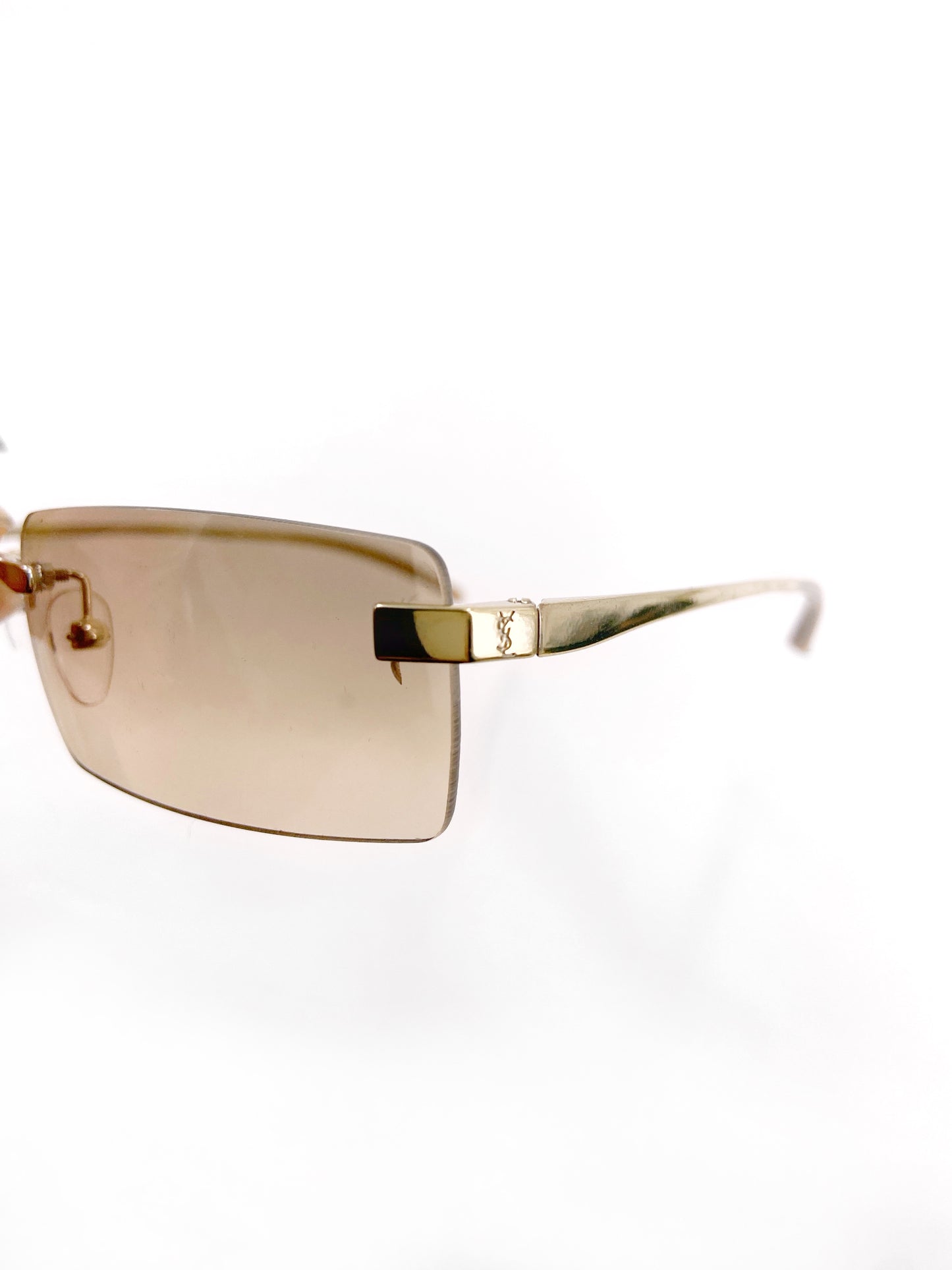 Yves Saint Laurent Rose Gold Rimless Sunglasses