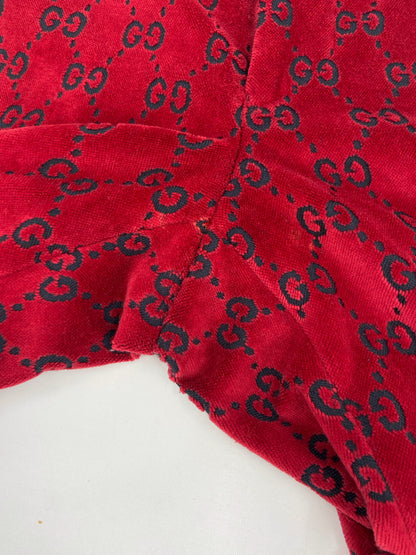 Gucci Fall 1997 Tom Ford Men’s Red Monogram Velvet Trousers Pants 48