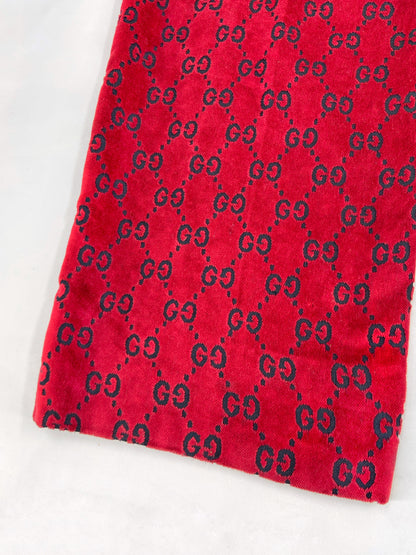 Gucci Fall 1997 Tom Ford Men’s Red Monogram Velvet Trousers Pants 48