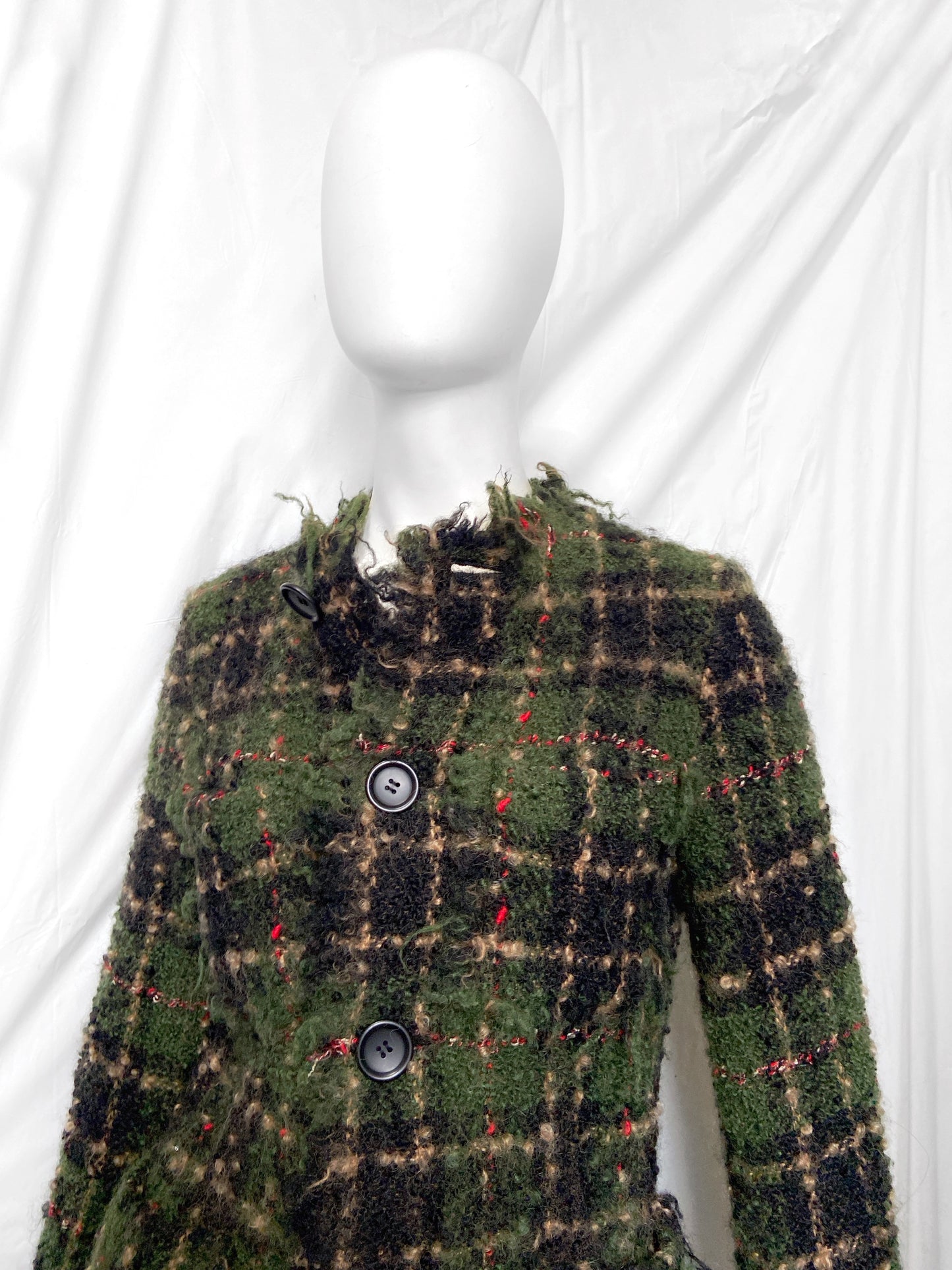 Junya Watanabe Fall 2004 Man Pink Distressed Boiled Wool Tweed Chanel Jacket