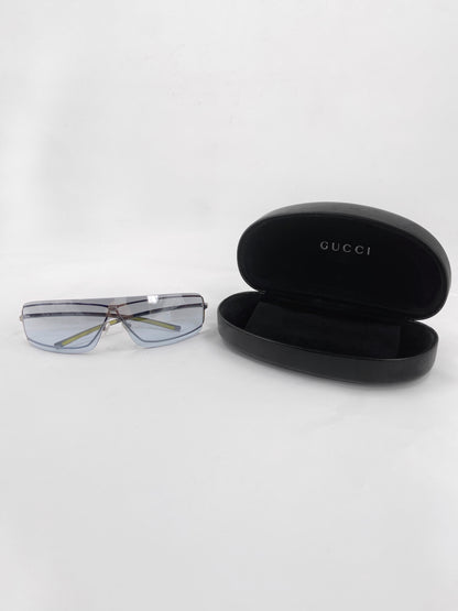 Gucci 2000s Tom Ford Blue Shield Sunglasses