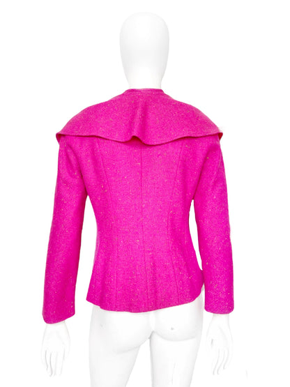 Christian Dior Fall 1998 John Galliano Candy Fuchsia Oversized Lapel Bar Jacket