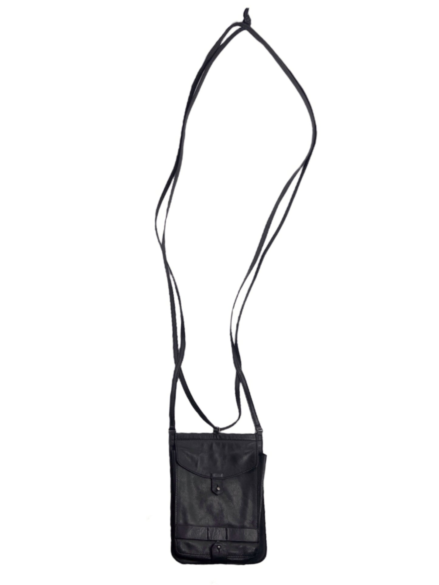 Ann Demeulemeester Long Strap Leather Shoulder Phone Pouch Bag