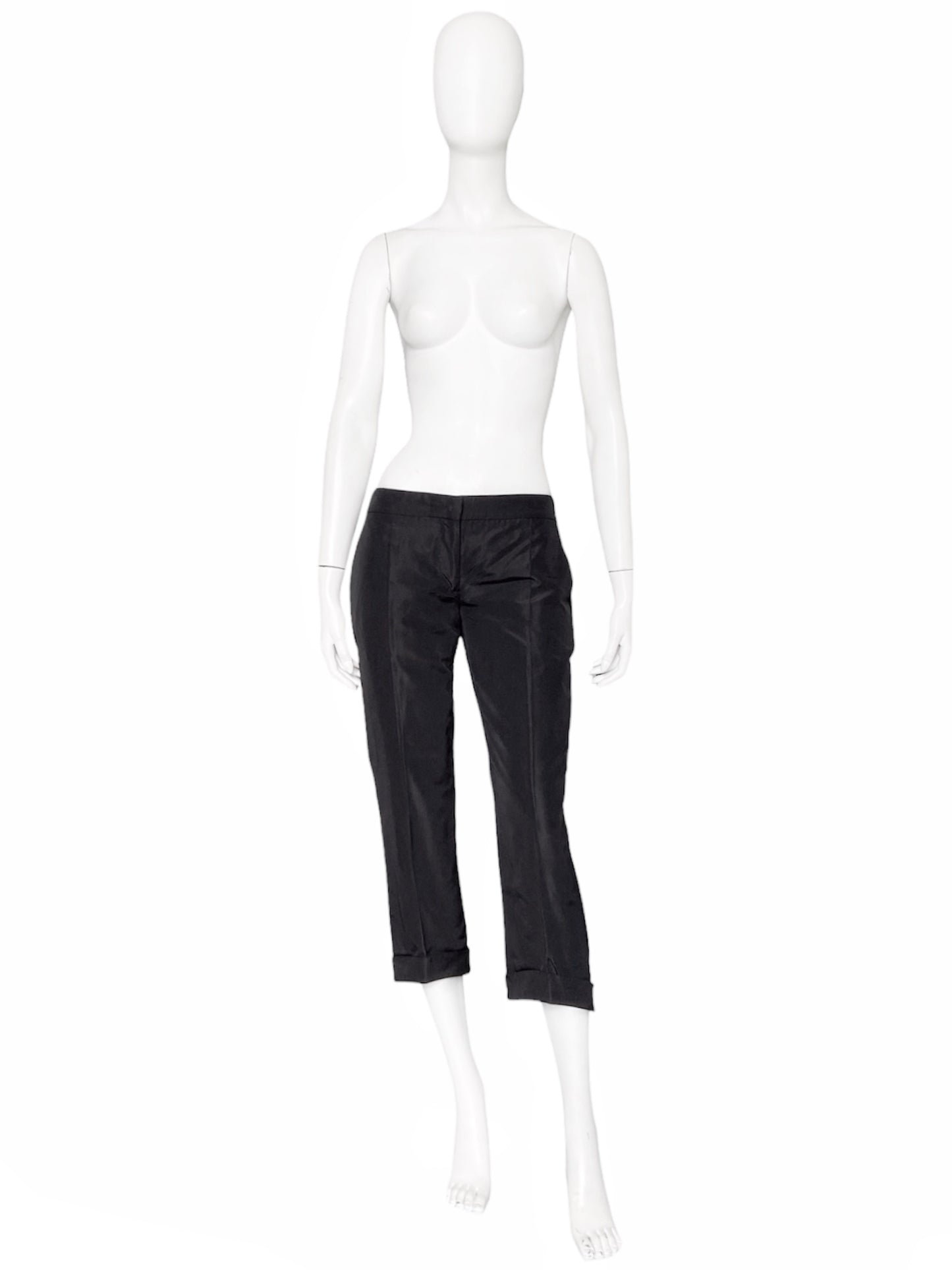 Alexander Mcqueen Spring 2007 Runway Black Silk Bumster Pants 38