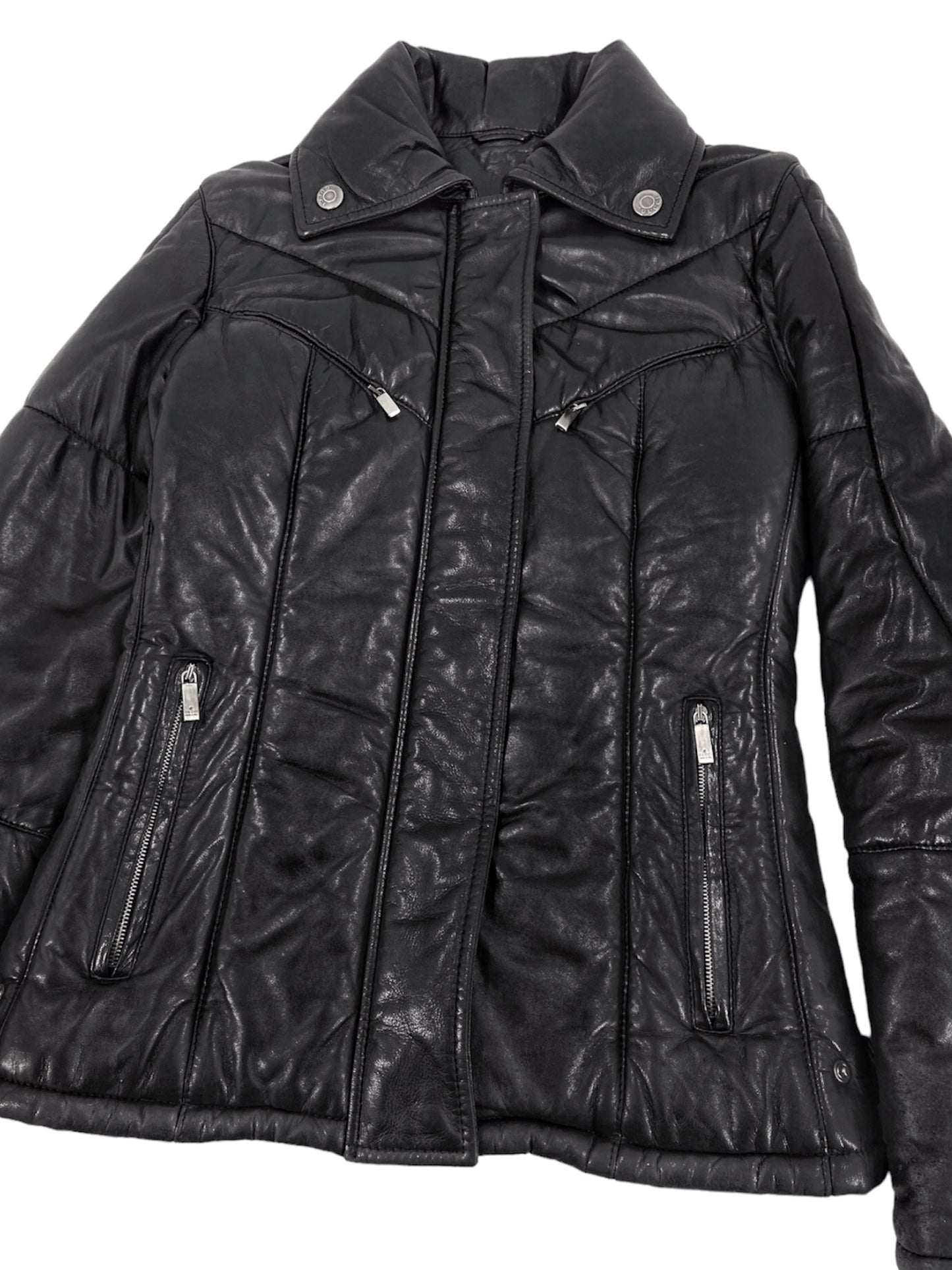 Gucci Fall 1998 Tom Ford Lambskin Leather Quilted Down Puffer Jacket 40