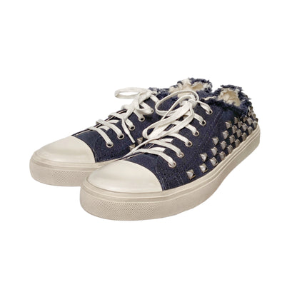 Saint Laurent Hedi Bedford Studded Punk Navy Sneakers 42