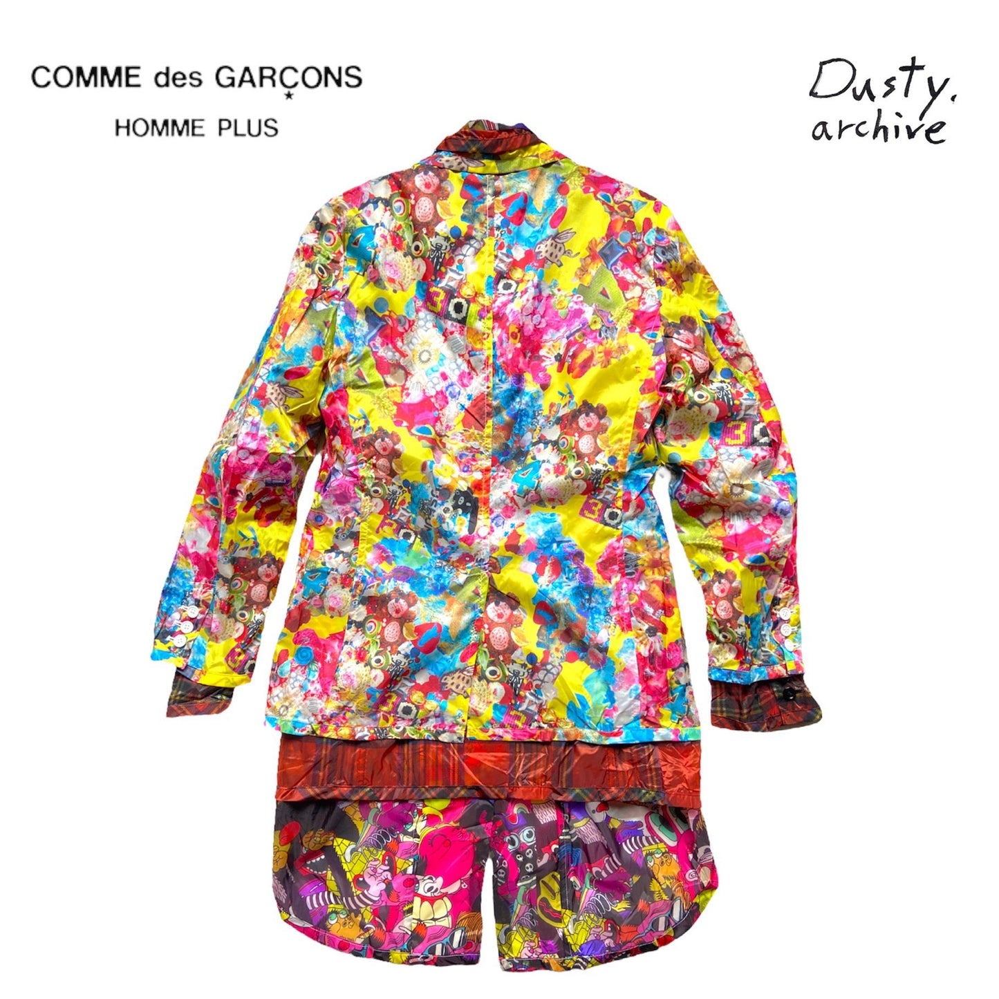 Comme Des Garcons Homme Plus spring 2014 triple layered cartoon nylon blazer jacket S