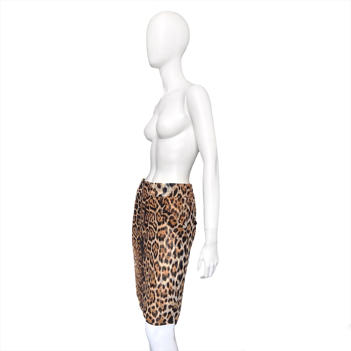 Yves Saint Laurent Rive Gauche by Tom Ford Spring 2002 leopard print silk skirt