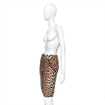 Yves Saint Laurent Rive Gauche by Tom Ford Spring 2002 leopard print silk skirt