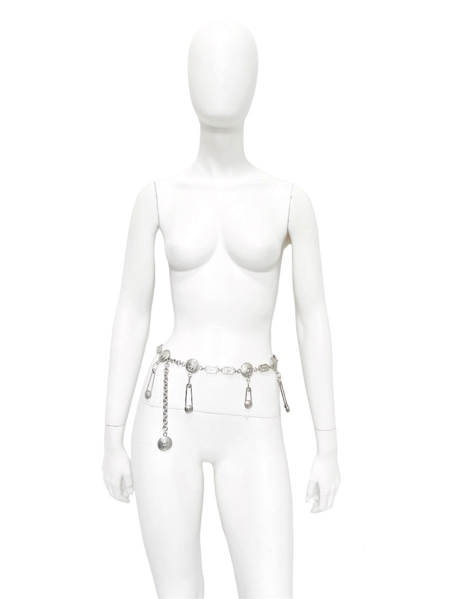 Gianni Versace Spring 1994 Silver Safety Pin Chain Belt